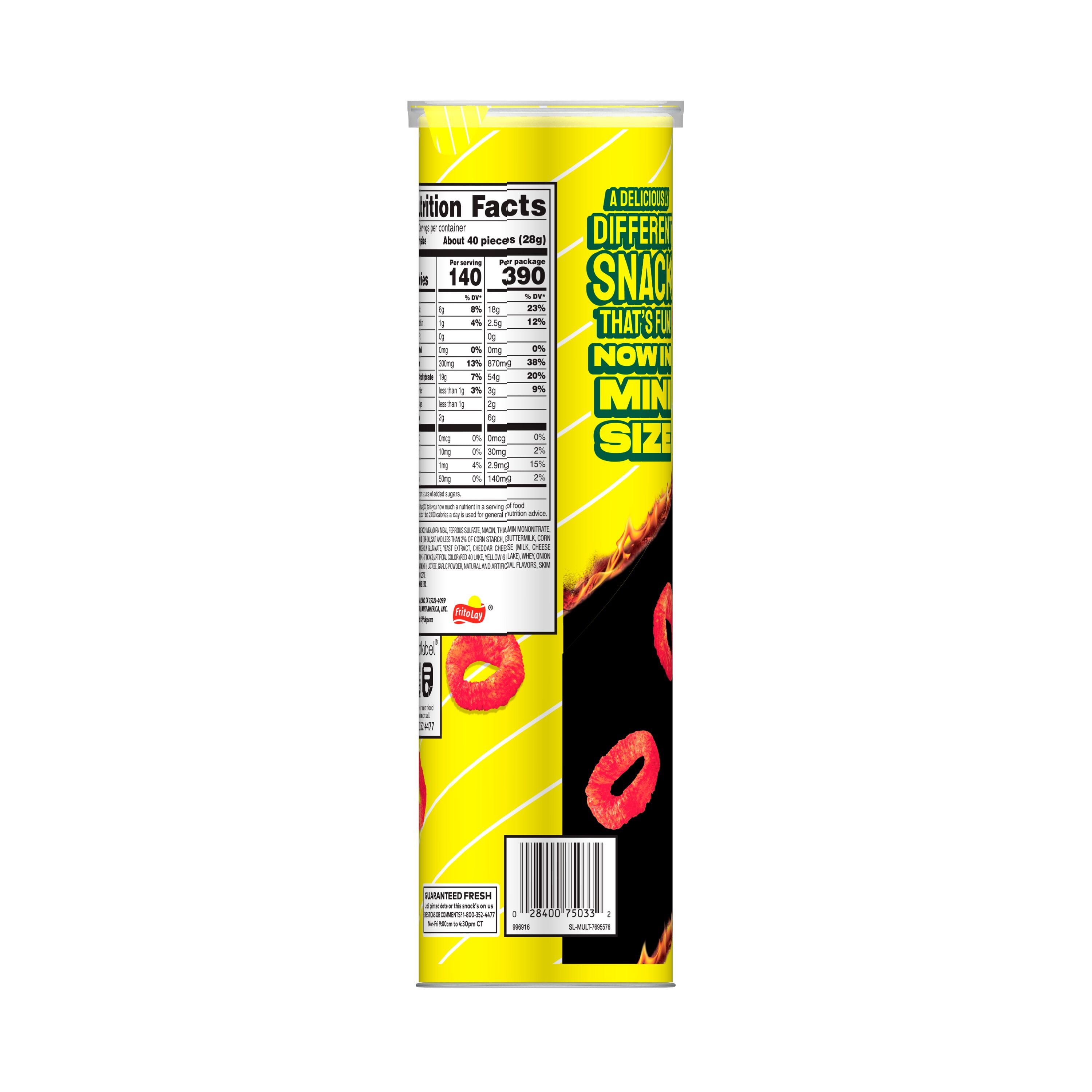 (3 pack) Funyuns Minis Flamin Hot Flavored Onion Rings, 2.785 oz Canister