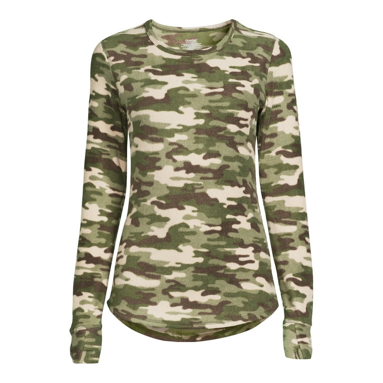 Cuddl Duds Fleece with Stretch Crew Pullover Top Sleeve earlier