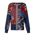 thumbnail image 4 of 4th Of July Trendy Jackets for Women Scrubs Jacket Snap Front Flag Floral Print Long Sleeve US 250th Anniversary Scrubs Tops Working Nurse Uniforms with Pockets, 4 of 5