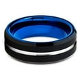 thumbnail image 3 of Silly Kings Jewelry 8mm Blue Tungsten Wedding Band - Black Tungsten - Unisex Ring - Blue Tungsten (10), 3 of 3