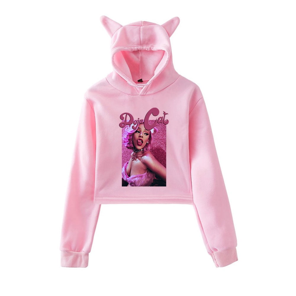 Doja cat Say so Merch Hoodies Sweatshirts for Girls Cat Ear Crop Top
