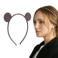 thumbnail image 2 of Unique Bargains 1 Pc Cute Frosted Bears Headbands for Women Dark Brown, 2 of 6