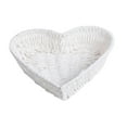 thumbnail image 2 of GUOOL Heart Shape Bread Serving Basket Stackable Multipurpose Organizer Bin Hand Woven White, 2 of 9