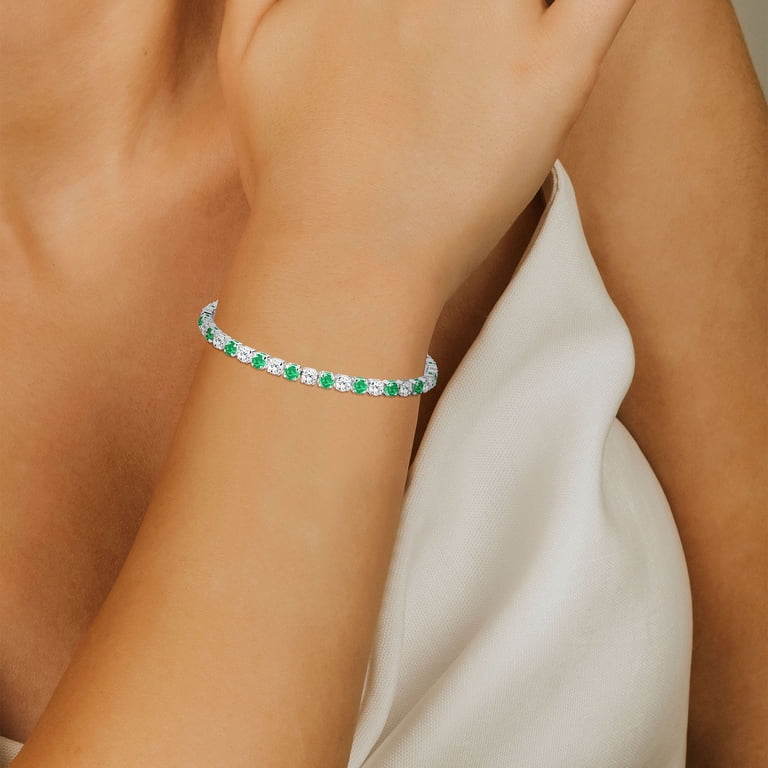 APSVO 18K White Gold Plated Tennis Bracelets for Women Girls  display picture 1