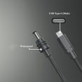 thumbnail image 3 of Cable de Extensión Femenina de DC A Tipo C, Cable de Extensión de DC A USB C Cobre de Caucho Cobre Ligero Eficiente para Interiores, 3 of 7