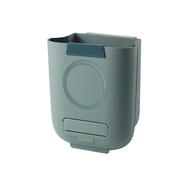 Cubo de basura para colgar en el gabinete que ahorra espacio Cubo de basura plegable de gran apertura con organizador de bolsas de basura Cubo de basura para baño 13L, verde Scienceny HA009560-02B