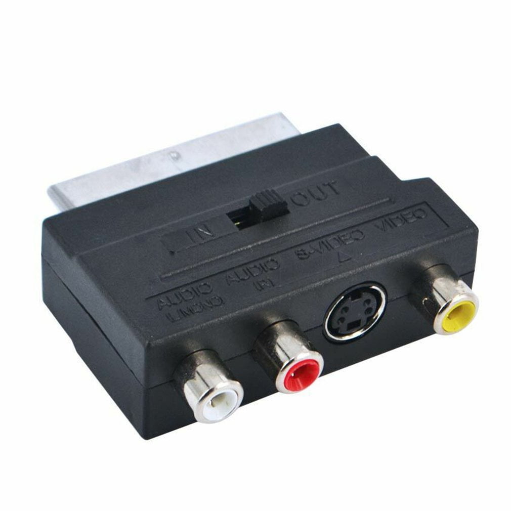 OPKALL SCART Adaptor AV Block To 3 RCA Phono Composite S-Video With In/Out  Switch Scart to SVHS Adapter for Video DVD Recorder - Walmart.com