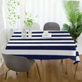 thumbnail image 6 of GZHJMY Navy Blue Stripes Rectangle Tablecloth, Waterproof Stain Wrinkle Resistant Washable Polyester Table Cover for Picnic Dinner Holiday Kitchen Party Decor, 54 x 72 in Home Decor, 6 of 7