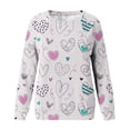 thumbnail image 4 of AOOCHASLIY Women Heart Blouse Valentine's Day Women's Casual Printed Thin Sweater Long Sleeve Round Neck Shirt/shirt, 4 of 5