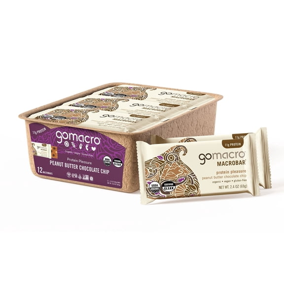 GoMacro Peanut Butter Chocolate Chip MacroBar 12ct Tray