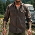 thumbnail image 5 of Guluxicc Shirts for Men Button Down Long Sleeve Shirts with Multi Pockets Hiking Summer Casual Outfit, 5 of 5