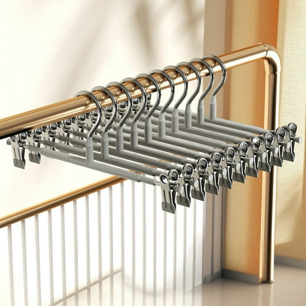 Perchas para abrigos Inteprter 5 uds con Clips de acero inoxidable gris