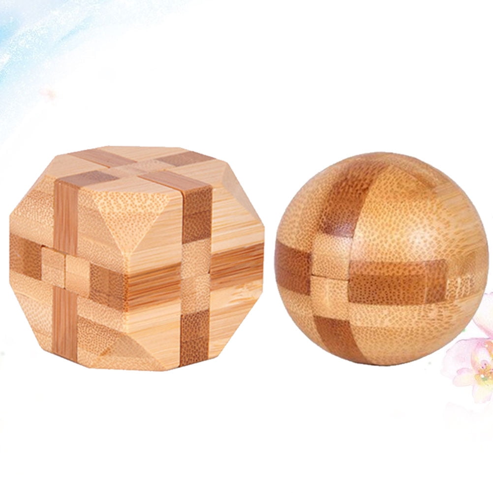 2Pcs Funny Classic Intellectual Toy Puzzle Lock Bamboo Cube Kong Ming Luban Lock