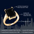 thumbnail image 2 of Gem Stone King 6.67 Cttw Black Onyx Engagement Ring for Women | 18K Yellow Gold Plated Silver| Emerald Cut 14X10MM | Gemstone December Birthstone | Size 7, 2 of 5