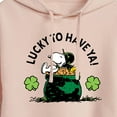 thumbnail image 3 of Peanuts - Lucky To Have Ya - Juniors Cropped Pullover Hoodie, 3 of 6