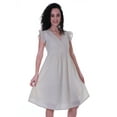 thumbnail image 2 of Moomaya Schiffli Dress Frill Sleeve w/ V-neck Casual Relaxed Summer Garden Dresses, 2 of 8