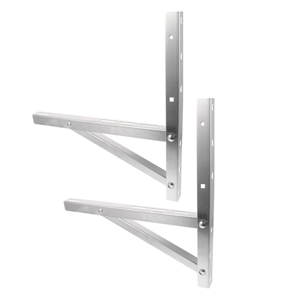 Window AC Unit Support Bracket Silver 2Pcs 18.9X16.7X0.8In