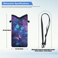 thumbnail image 7 of SEANATIVE Small Cell Phone Purse Crossbody Bags for Women Men Water-Resistant Phone Bag Case for Cellphone, Keys, Earphone, Cashes, 8 x 4 inch, Galaxy Butterfly Blue Violet Flower Leaf, 7 of 7