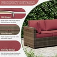 thumbnail image 3 of Snubbull 14 Piece 26" x 26" Patio Cushion Covers Replacement, Outdoor Patio Wicker Sofa Washable Cushion Slipcovers with Zipper, Fuchsiared, 3 of 8