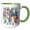 Green/White, variant on 3drose, Funny Cute Cool Artistic Llamas Pattern Animal Abstract, 11oz Two-tone Yellow Mug