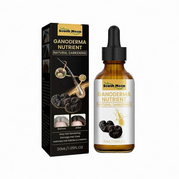 Natural Hair Darkening Serum with Ganoderma for Anti-Greying, 30ml, Promotes Healthier Hair, 1/2/3 Pieces Available