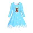 thumbnail image 4 of Cute Dresses For Girls Kids Christmas Trees Deer Print Christmas Long Sleeve Party Princess Tea Party Dresses For Girls Size 10-13T, 4 of 5