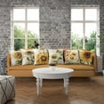 thumbnail image 3 of Set of 4 Sunflower Outdoor Decorative Throw pillow covers 18x18 Inch ,Vintage Sunflower Linen Square Cushion，for Living Room Couch and Bed, 3 of 7
