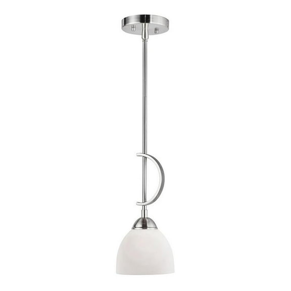 Woodbridge Lighting North Bay 1 Light Mini Pendant in Satin Nickel/Opal