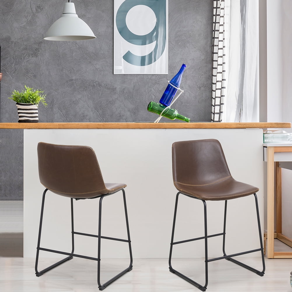 Lowestbest Modern Kitchen Dining Bar Chair with Backrest Seat with Non-Slip Foot Pad, Dark Brown Lowestbest Modern Kitchen Dining Bar Chair with Backrest Seat with Non-Slip Foot Pad, Dark Brown