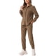 thumbnail image 4 of INSPIRAR CHIC Conjunto de 2 Piezas para Mujeres, Traje de Pana Casual, Chaqueta de Manga Larga con Botones y Pantalones con Bolsillos, S Marrón, 4 of 5