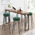 thumbnail image 4 of Furniliving Velvet Backless Bar Stools, 30-Inch Height, Set of 2, Dark Green, 4 of 11