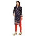 thumbnail image 5 of Maple Clothing Indian Kurtas for Women Long Kurti Tunic Tops (Blue, 4XL), 5 of 6