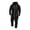 Black, variant on Mens Jumpsuits Men Pure Color Splicing Autumn Winter Casual Hoodie Print Zipper Print Jumpsuit