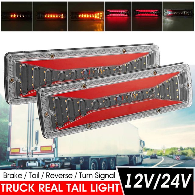 Gwong Autos 2pcs Tail Light UV Resistente a la aplicación Amplio accesorio 12V / 24V Lámpara trasera del coche LED dinámico para el tractor Gwong 24018843