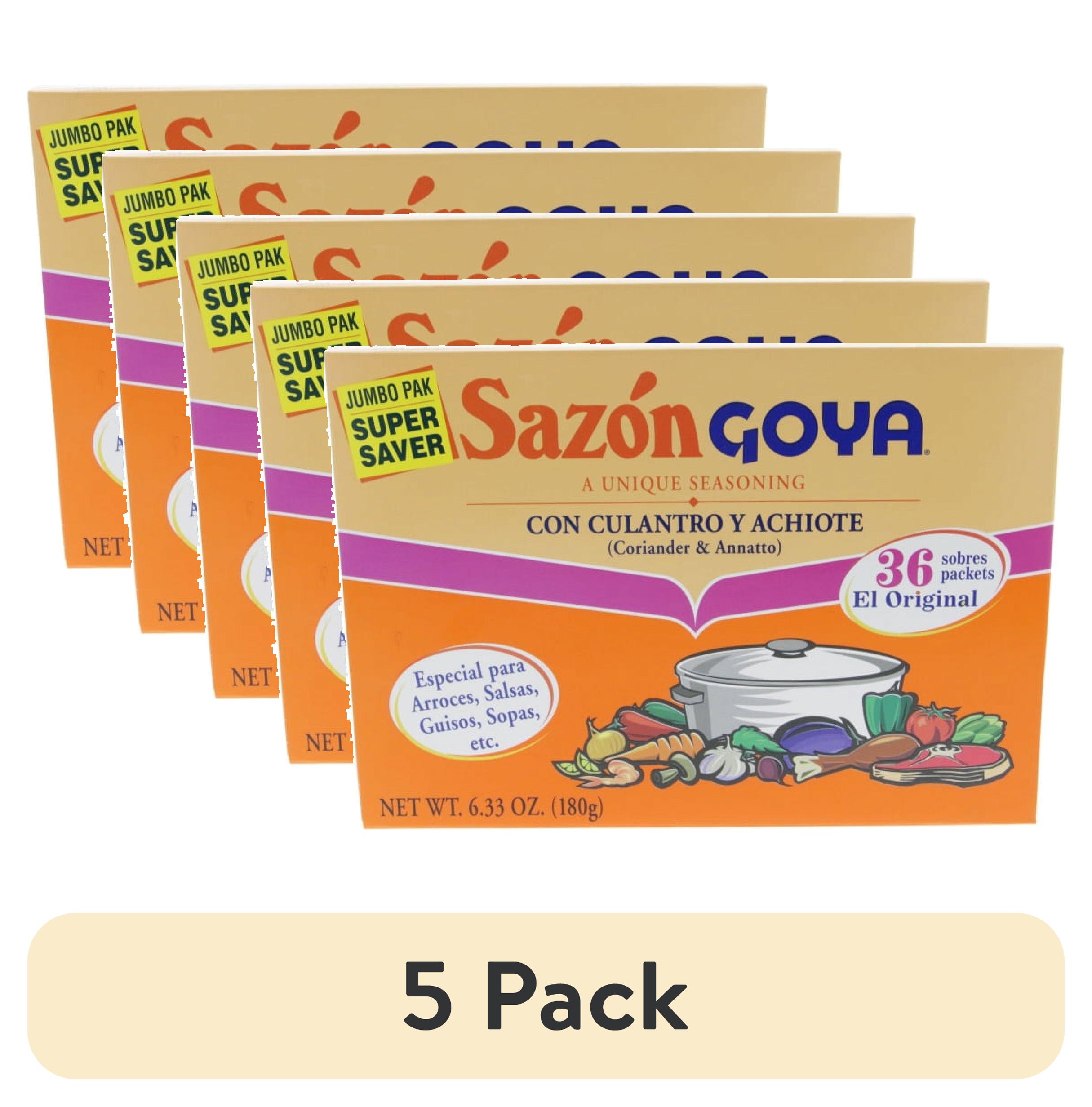 (5 pack) GOYA Sazon with Coriander and Annatto Seasoning Mix, 36 Packets, 6.33 oz Box