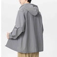 thumbnail image 3 of Mens UPF 50+ Sun Protection Jacket Hooded Long Sleeve Zipper Lightweight Quick Dry Windbreaker Fashion Athletic Top with Pockets Dark Gray 2 M, 3 of 6