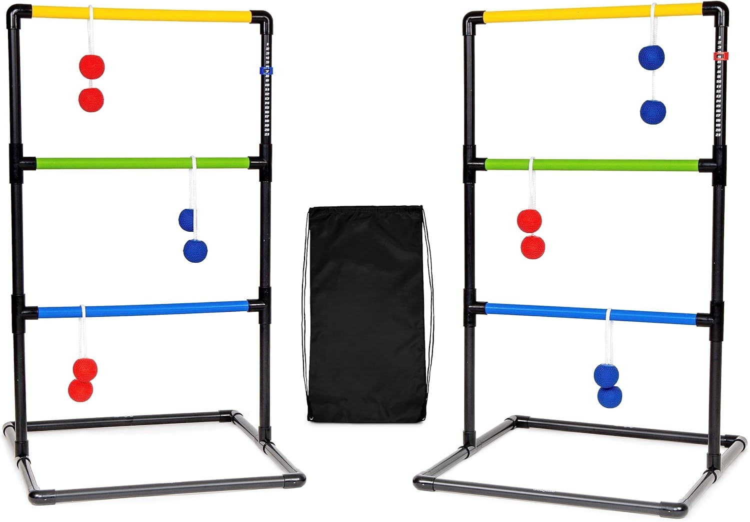 With 6 Soft Rubber Bolo Balls and Travel Carrying Case – Ladder Toss Indoor & Outdoor Game Set – Choose Pro or Classic