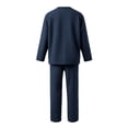thumbnail image 4 of Ohufall V Neck Sets for Men Long Sleeve Loose Solid Color Drawstring Comfort Tops with Long Pants Casual Sets, 4 of 4