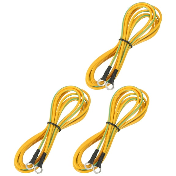 Uxcell ESD Grounding Cable Cord 180cm/70.87 Inch Long,for Eliminate Conductor Electrostatic,Pack of 3(Yellow,Green)