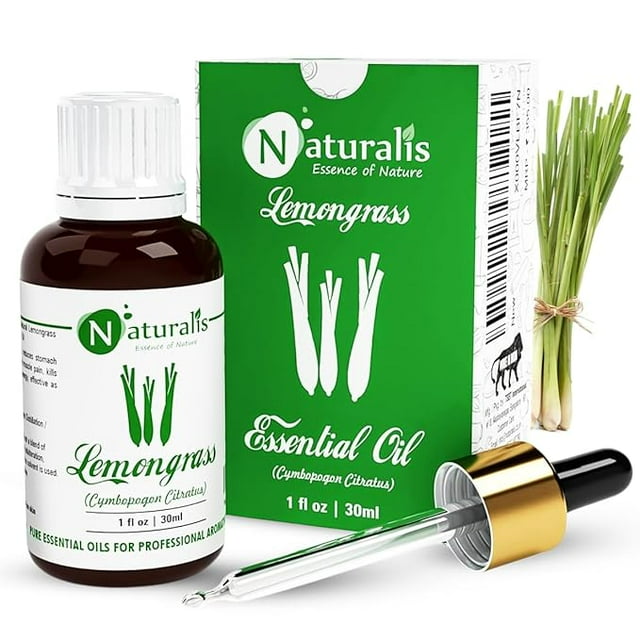 Naturalis Lemon Grass Essential Oil - Pure and Undiluted Lemongrass Essential Oil for Aromatherapy - 30ml