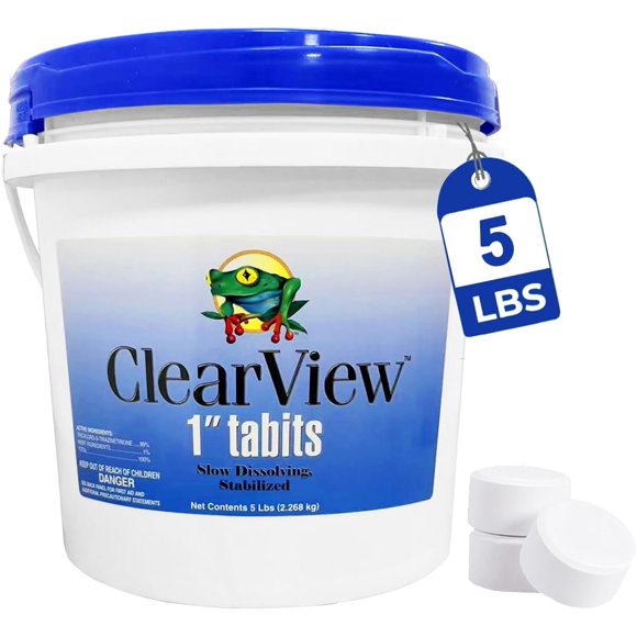 Chlorine Tablets 1 Inch 5 Lbs for Swimming Pools, Long-Lasting Stabilized 1" Chlorinating Tablets for Spa Hot Tub Chemicals, Pool Chlorinating Sanitizer 90% Available Chlorine