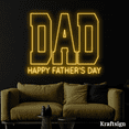 thumbnail image 3 of Craftnamesign Happy Father Day Neon Sign, Father Day Gift Decor, Dad Gifts, 3 of 4