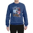 thumbnail image 2 of Wild Bobby Barn In The USA Red White and Blue Cows Pop Culture Unisex Crewneck Sweatshirt, Vintage Heather Blue, Large, 2 of 6