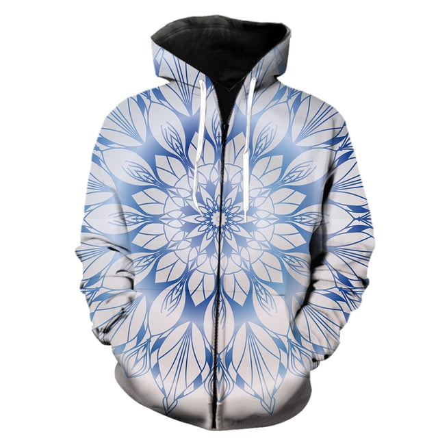 Sudadera con capucha y cremallera Mandala para hombre, gran oferta 2024, camisetas de manga larga, sudaderas extragrandes de hip hop, ropa Harajuku, ropa informal genial