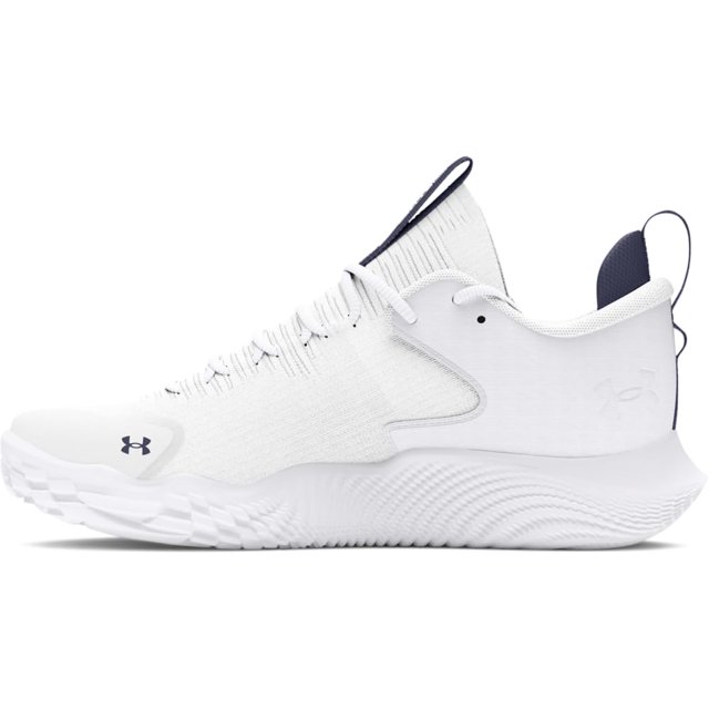 Zapatos Under Armour Flow Ace Low para mujer, color blanco/azul marino, talla 9