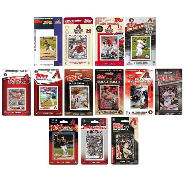 C&I Collectables DBACKS1320TS MLB Arizona Diamondbacks 13 Different Licensed Trading Card Team Set