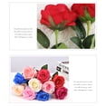 thumbnail image 2 of 10 Uds flores de rosas artificiales champán tallo único y hojas verdes ramo de novia para boda para decoración de fiesta en casa oso de fresa  Juguete, 2 of 3