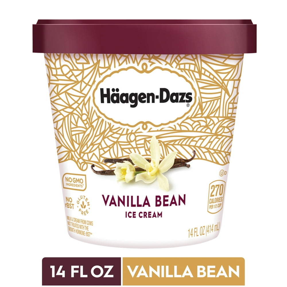 HAAGENDAZS Ice Cream, Vanilla Bean, 14 Fl. Oz. Cup No GMO