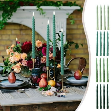Rojia 9.8 Inch Spiral Taper Candles for Home Decoration, 4 Pack Gradient Candlesticks for Dinner Party Wedding Holiday Spring Xmas Home Indoor