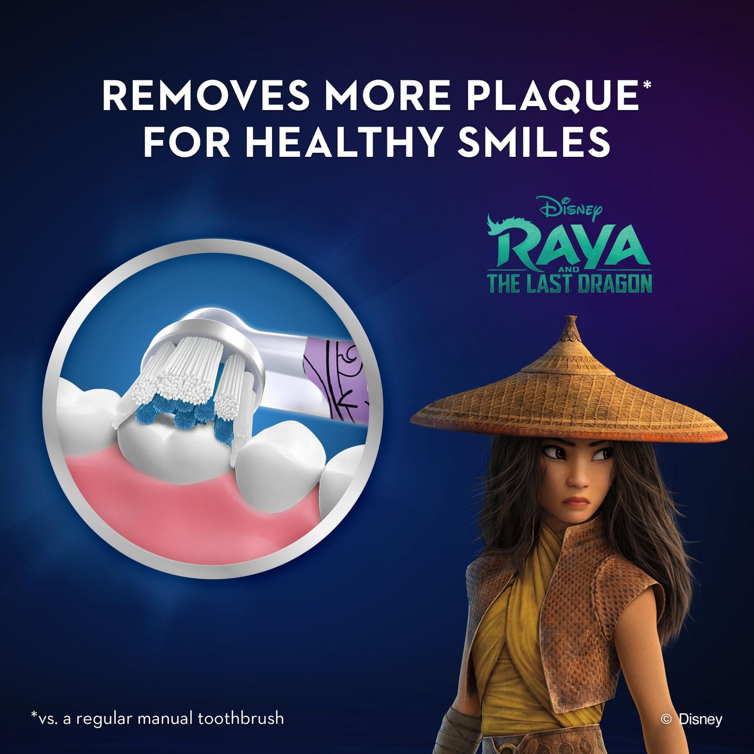 Brosse à dents électrique Oral-B mettant en vedette les personnages de Raya and the Last Dragon de Disney, enfants de 3 ans et plus